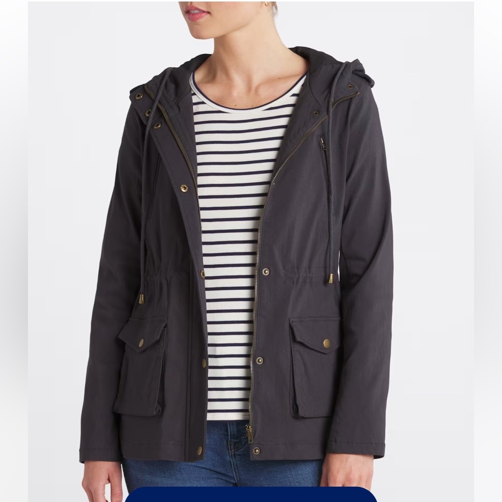 Ladies Eden Society Holly Contrast Hood Cargo Jacket Grey Size‎ Large
